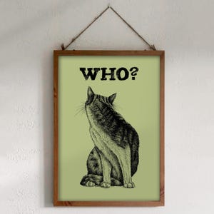 Téléchargement XXL • Pour qui ? • affiche carte postale drôle de chaton mignon Sandra Mahn dessin à la plume peinture art mural vétérinaire vétérinaire funky noir retournez-vous