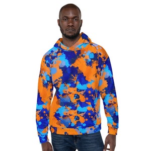 Navy blue and orange hoodie sales