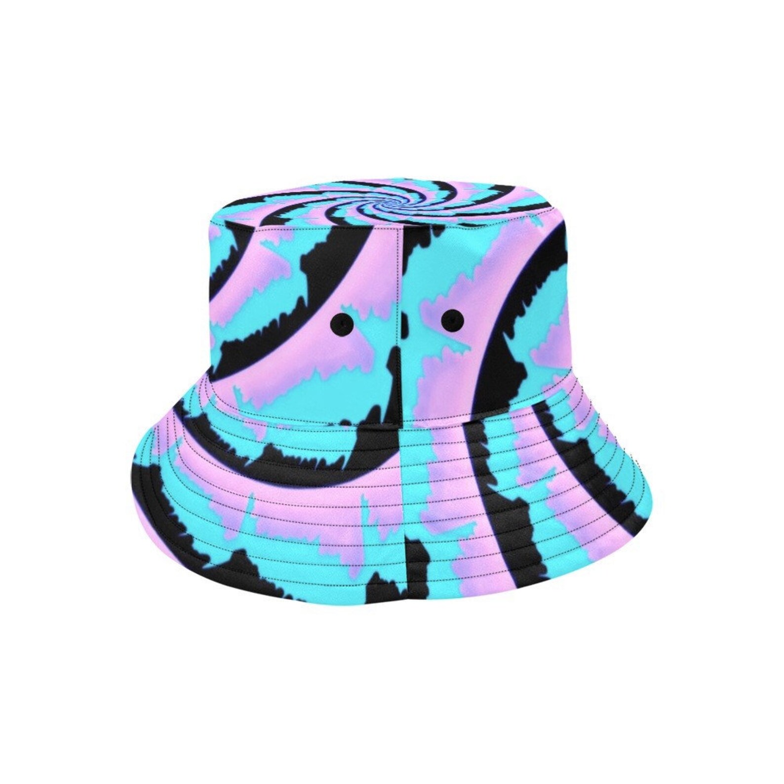 Cotton Candy Rave Fractal Bucket Hat Etsy