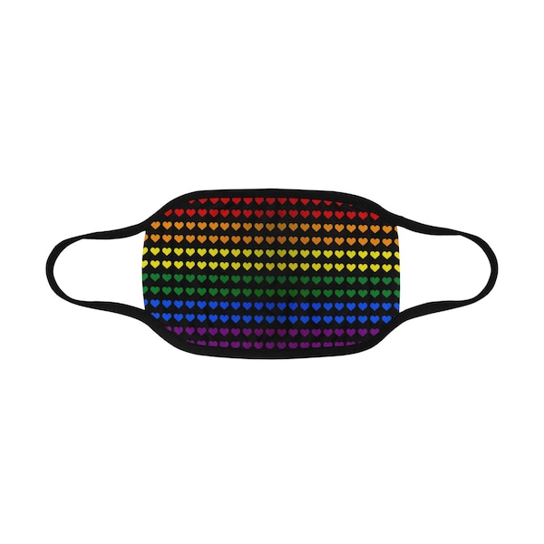 Gay Pride Rainbow Hearts Mouth Mask