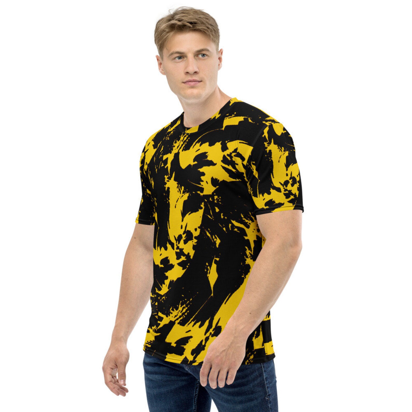 Black and Yellow Paint Splatter Unisex Tshirt Etsy