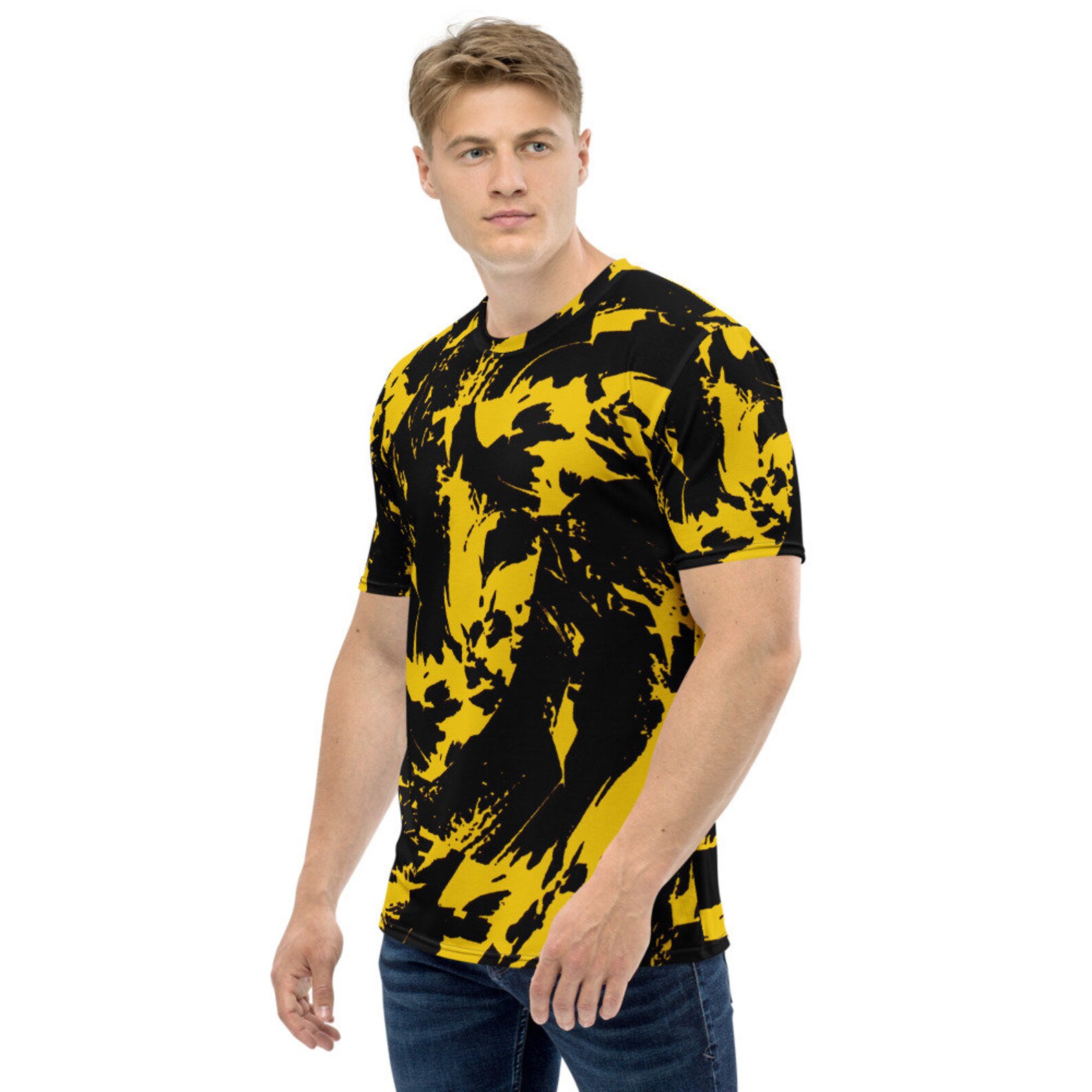 Black and Yellow Paint Splatter Unisex T-shirt - Etsy