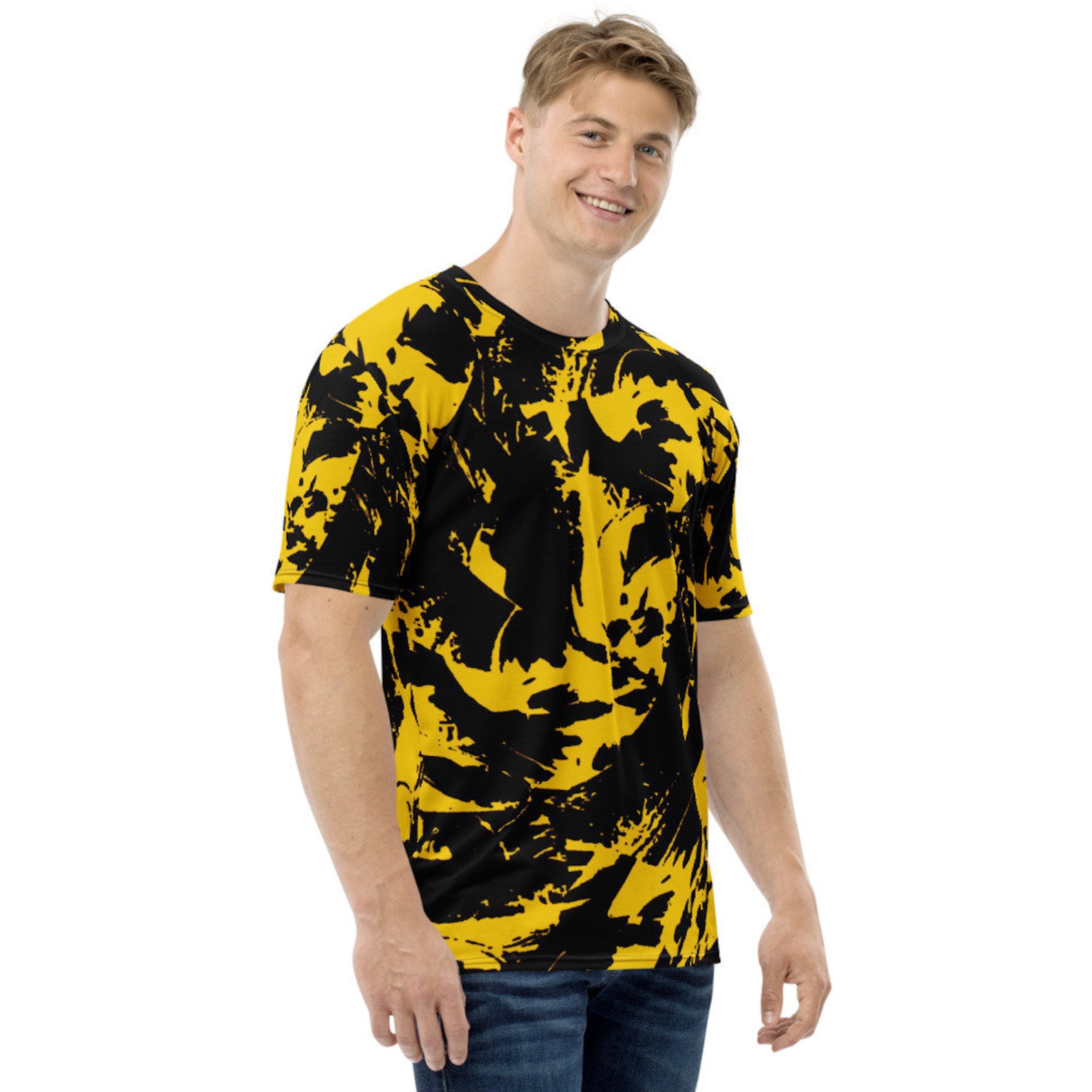Black and Yellow Paint Splatter Unisex Tshirt Etsy