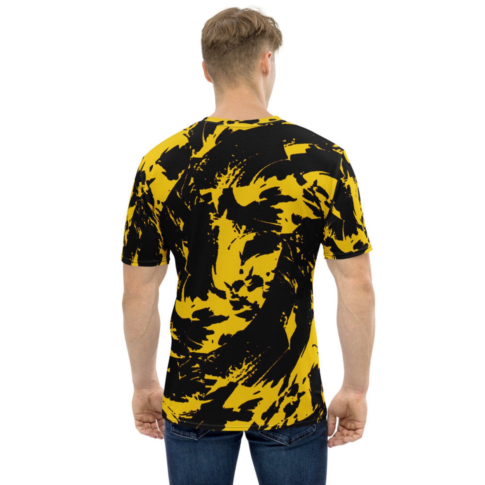 Black and Yellow Paint Splatter Unisex TShirt Etsy