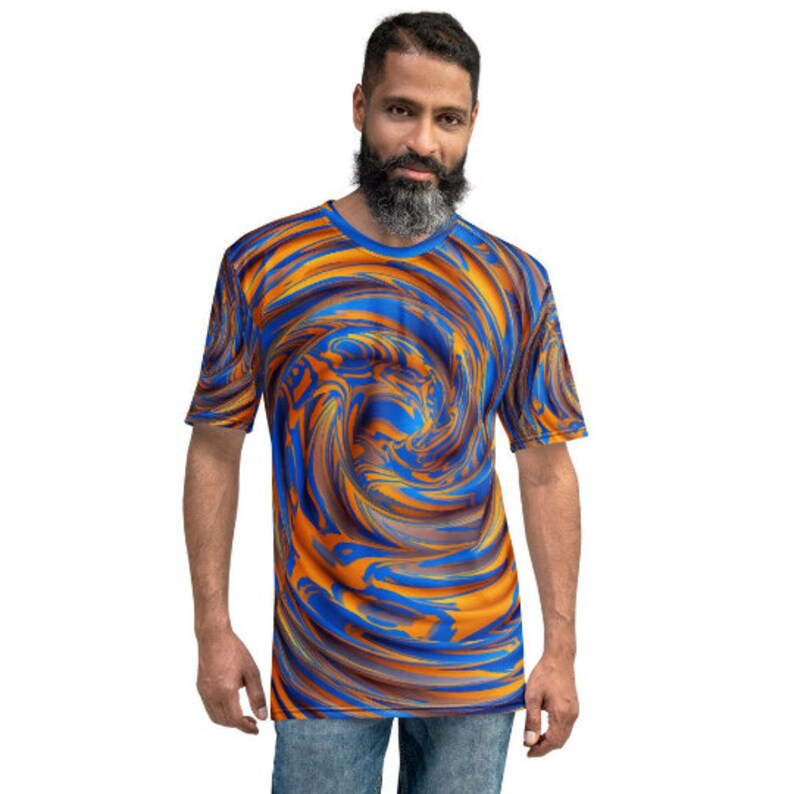 Blue and Orange Hypnotic Swirl Unisex T-shirt - Etsy
