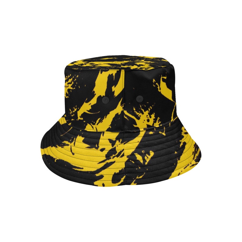 Black and Yellow Paint Splatter Bucket Hat | Etsy