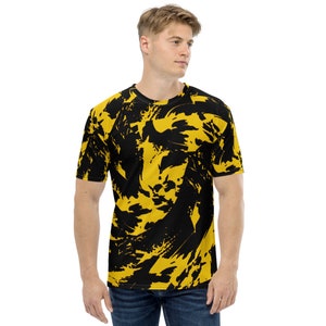 Black and Yellow Paint Splatter Unisex T-Shirt