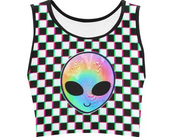 Alien Racer Rave Women's Fitted Crop Top