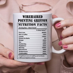 Funny Wirehaired Pointing Griffon Gifts Nutritional Facts White Coffee Mug 11oz