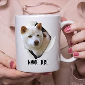 Funny Personalized Shiba Inu Cream Custom Name White Coffee Mug 11oz