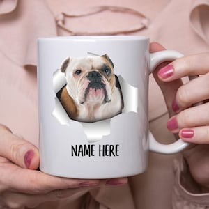 Funny Personalized English Bulldog Orange Custom Name Coffee Mug 11oz