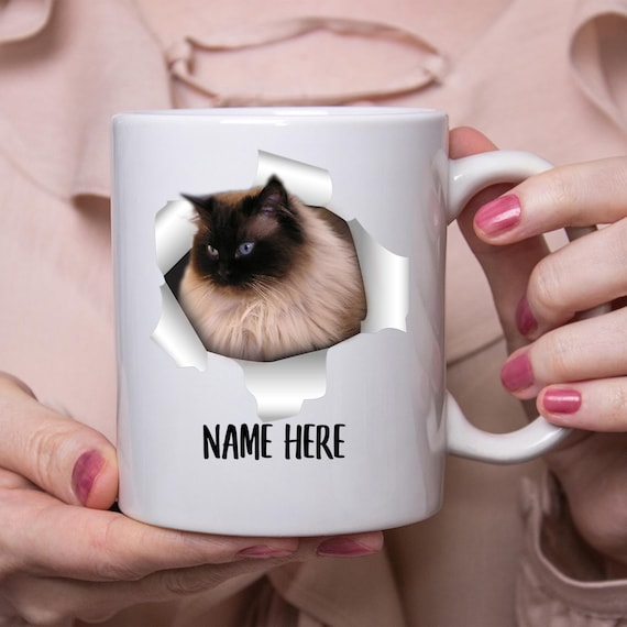 Mug Blanc Céramique Avec Motif Chat Ragdoll - Design Mignon, Format 4x4x4 Pouces - Neuf, Niveau D'awesomeness Extrême !