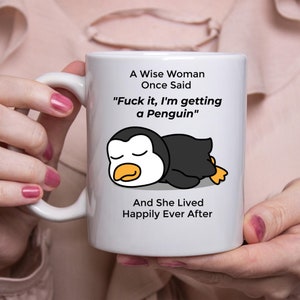 Funny Penguin Sleeping Gift For Women White Coffee Mug 11oz
