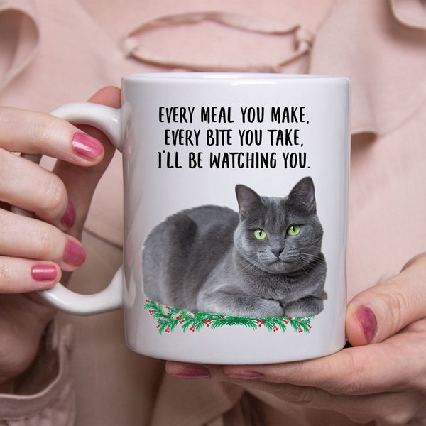 Russian Blue Cat Mug, Funny Pet Lover Gift, 11oz