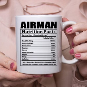 Funny Airman Nutritional Facts White Coffee Mug 11oz