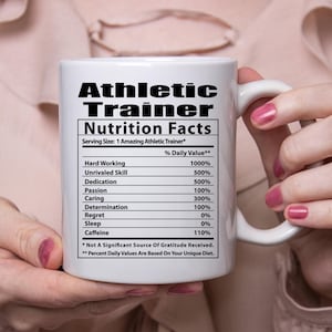 Funny Athletic Trainer Nutritional Facts White Coffee Mug 11oz