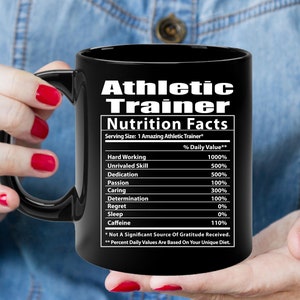 Funny  Athletic Trainer Gift  Nutritional Facts Black Coffee Mug 11 Oz