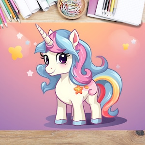 Desk pad girl unicorn | High quality vinyl material | 60x40cm | Can be wiped clean with a damp cloth | Made in Germany | 4255