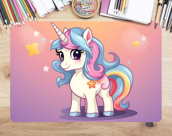 Desk pad girl unicorn | High quality vinyl material | 60x40cm | Can be wiped clean with a damp cloth | Made in Germany | 4255