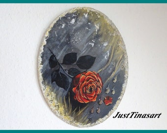 Red Rose Painting Etsy