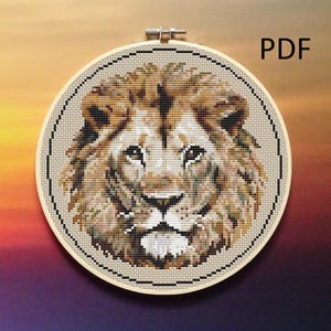 クロスステッチパターン ライオンヘッド PDF