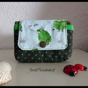 Portemonnaichen, Mini-Portemonnaie genäht aus Baumwollstoffen mit Frösche
