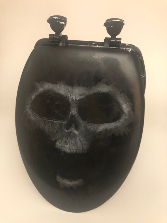 18 5 Blk Lid Blk Seat Toilet Terrors To The Rescue Etsy