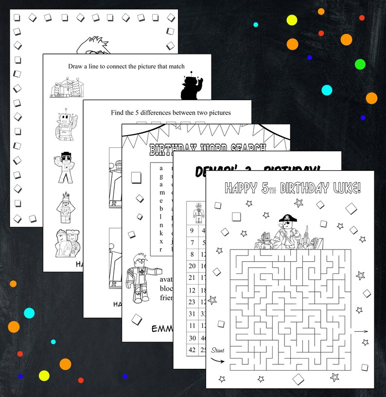 Download Roblox coloring pages Personalized Digital PDF NOT instant | Etsy