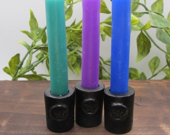 Miniature Pentagram Altar Spell Chime Candle Holder - Cast Iron
