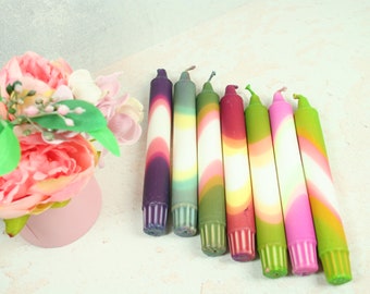 DIP DYE candles - hand-dipped 3 colored