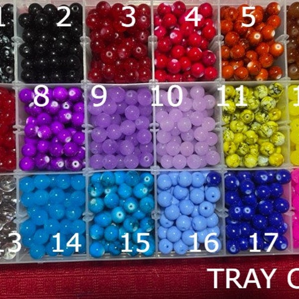 NEW COLORS 50 COUNT 10MM Glass multi color beads for Jewelry, This is for 1 selection of bead color choice. 1 bead Pack of 50