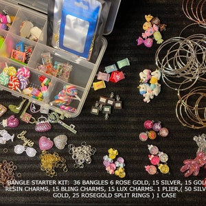 Bangle Charm Kit over 100pieces Bulk/Wholesale with Bling and Specialty charms