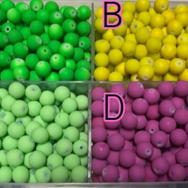 10MM MATTE COLOR, CERAMIC, glass colored beads 1 pack of 50 beads