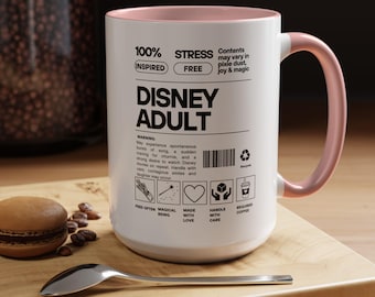 Disney Warning Label Mug Accent Coffee Mug | May Experience Spontaneous Bursts of Song, Disney Adult Gift, Disney Lover Gift