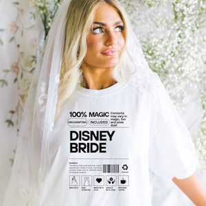 Disney Bride Cotton Tee for Wedding Celebration, Warning Label T-shirt for Disney Bachelorette Party, Married Shirt for Disney Vacation