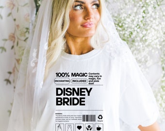 Disney Bride Cotton Tee for Wedding Celebration, Warning Label T-shirt for Disney Bachelorette Party, Married Shirt for Disney Vacation