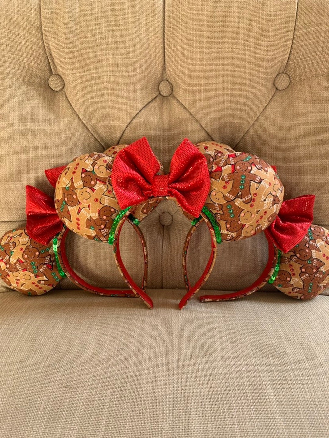 Gingerbread Mouse Ears, Disney Holiday Ears, Cookie Minnie  display picture 1