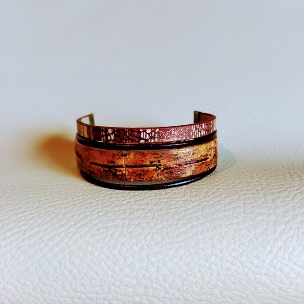 Bracelet femme en bois réglable, modèle unique fait main