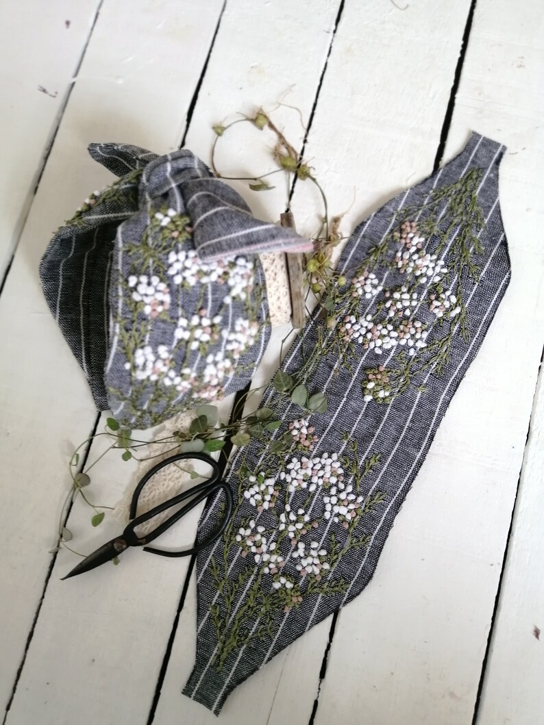 hairband linen viscose Hairbands embroidered in bohostyle
