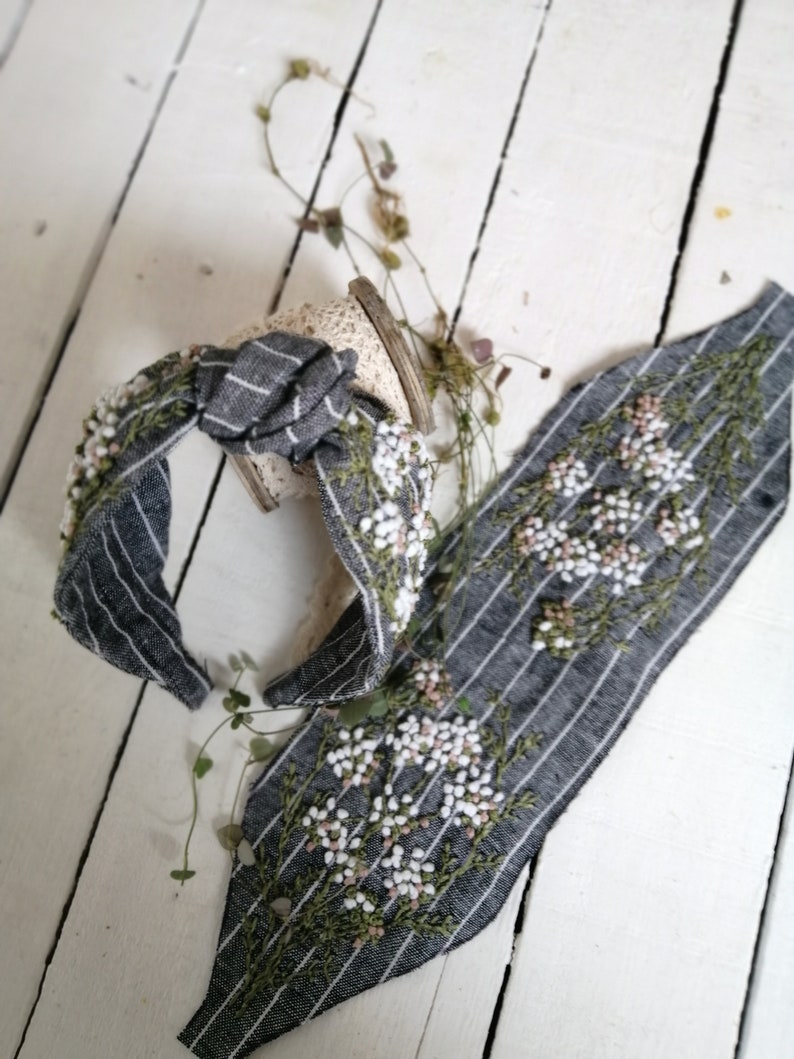 hairband linen viscose Hairbands embroidered in bohostyle