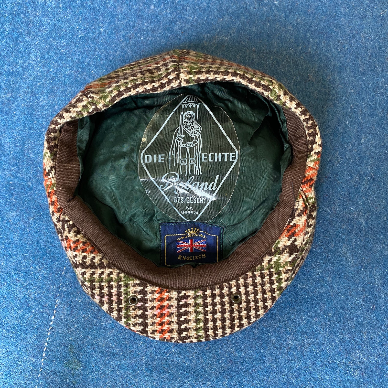 90s vintage newsboy tweed golf cap pom pom hat Etsy