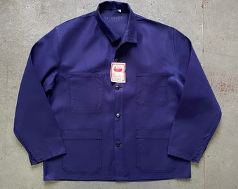 80s vintage deadstock Adolphe Lafont sanfor blue navy work chore jacket French