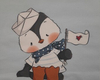 Paneles Sweat French terry sommersweat zorro con ferrocarril 40x50cm
