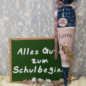 Schultüte Pferd aus Stoff mit Papprohling  und Namensbestickung passend zum step by step