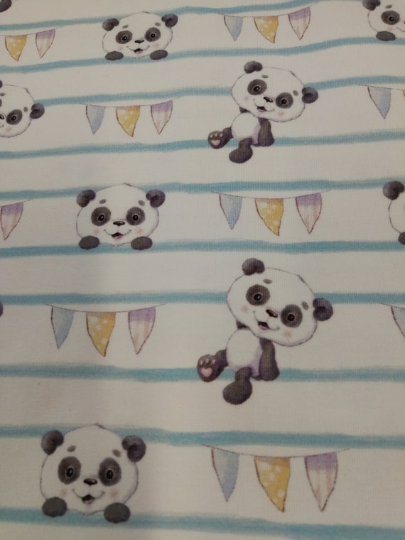 Jersey Fabric Panda Etsy