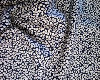 Cotton fabric blue white