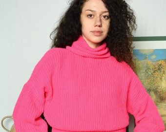 Vintage 80s chunky ribbed knit jumper sweater pullover