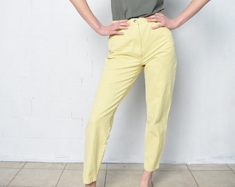 Vintage 90s BONITA high waisted solid yellow denim jeans