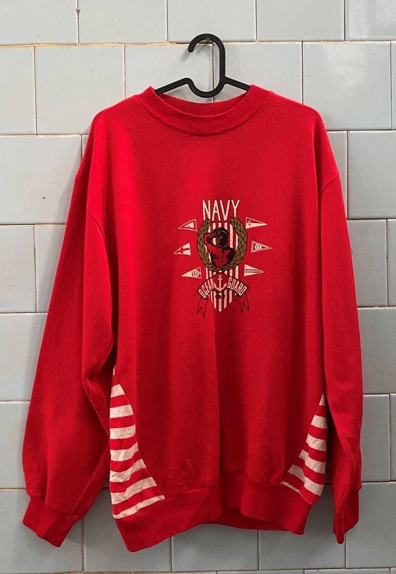 Vintage 70s Graphic logo knit jumper sweater pull… - image 4