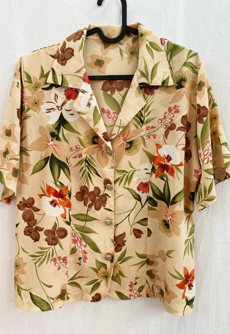 Vintage 80s Botanica Floral print Boheme blouse top | Etsy